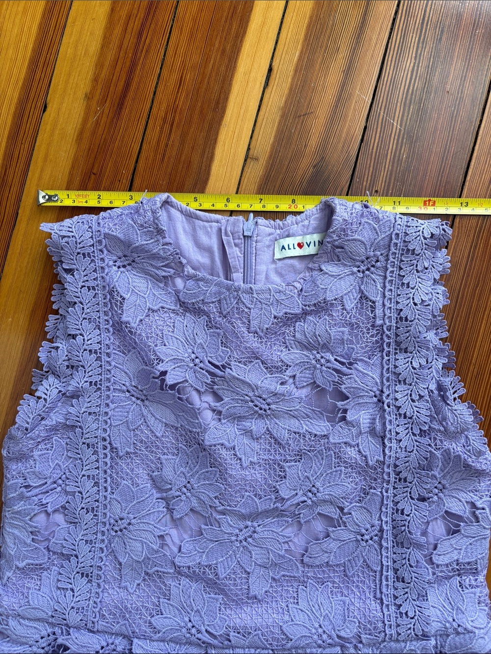 Girls Lilac Floral Lace Party Dress - Sleeveless Formal Dress - Picture 10 of 10